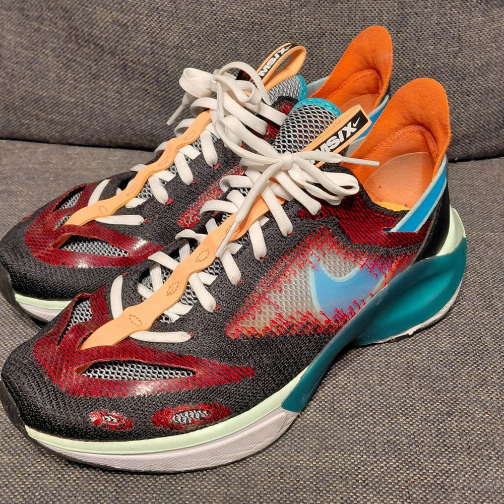 Men's Nike D/MS/X Waffle Sneakers Size 10 Black Red Teal